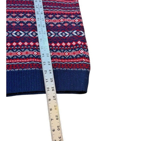 Vineyard Vines Fair Isle Sweater Men's Size Medium Red Blue Wool Alpaca Crewneck - Picture 7 of 7